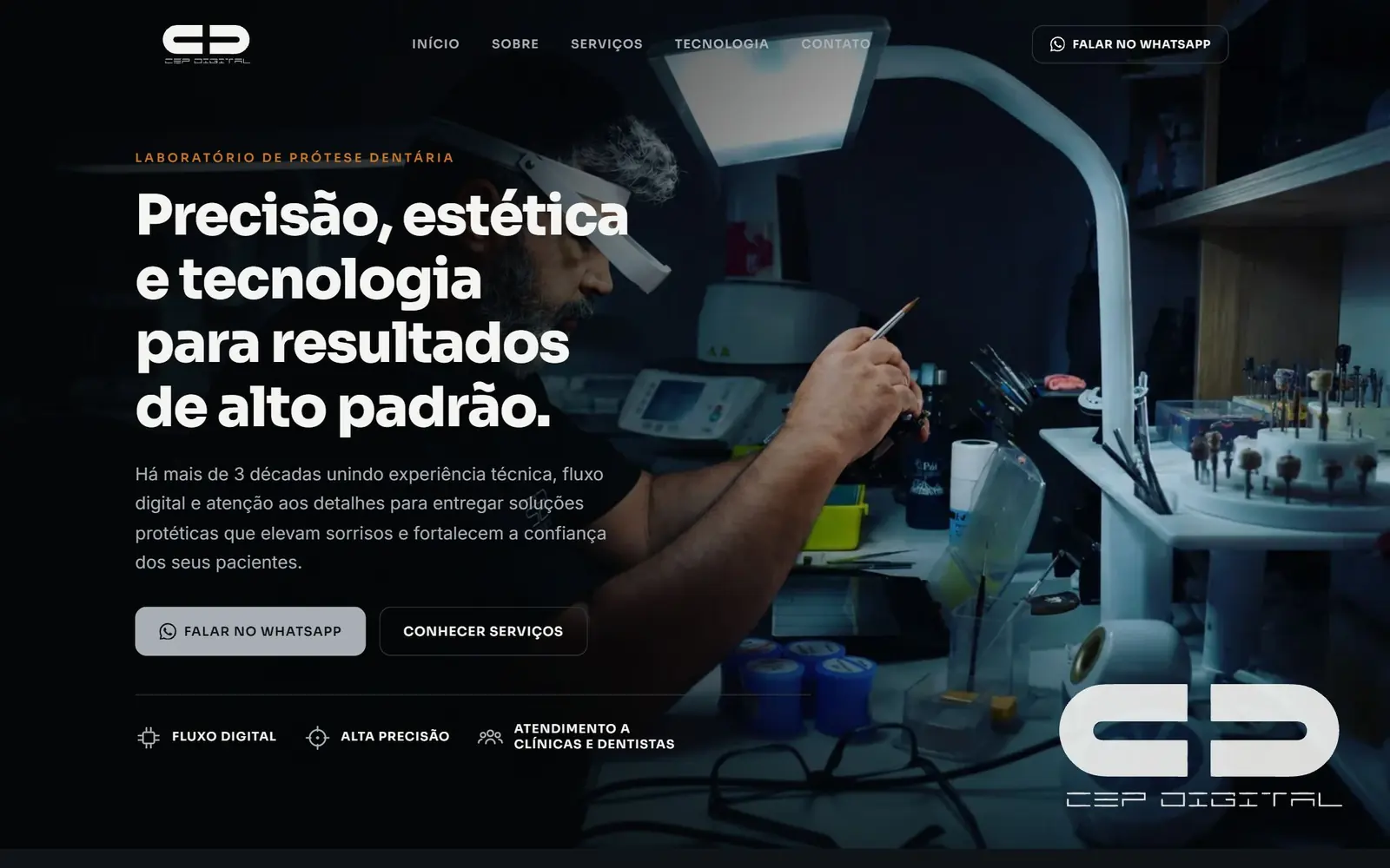 Página inicial do site CEP Digital